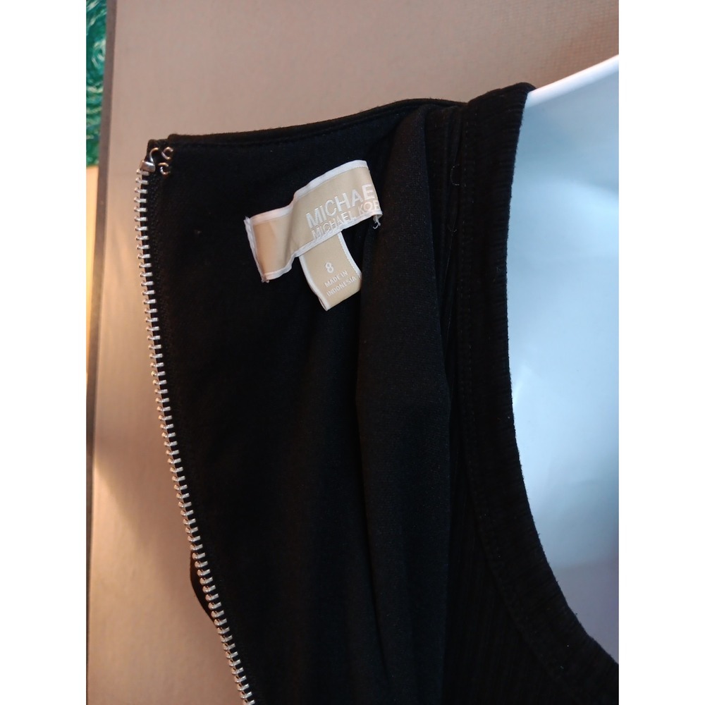 NEW $175 Michael Kors Size 8 Black Studded Cutout Short Sleeve Shirt Dress - Picture 7 of 7